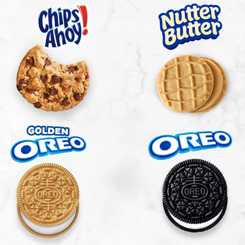 OREO Original, OREO Golden, CHIPS AHOY! & Nutter Butter Cookie Snacks Variety Pack - 44.86oz/56ct