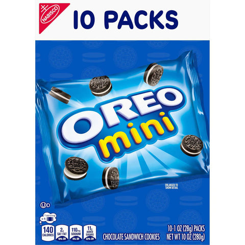 Oreo Mini Chocolate Sandwich Cookies Snack Pack - 10oz/10ct