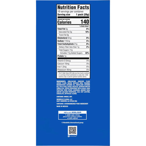 Oreo Mini Chocolate Sandwich Cookies Snack Pack - 10oz/10ct