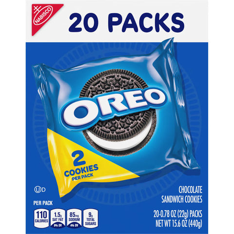 Oreo Chocolate Sandwich Cookies - Snack Packs - 15.6oz.20ct