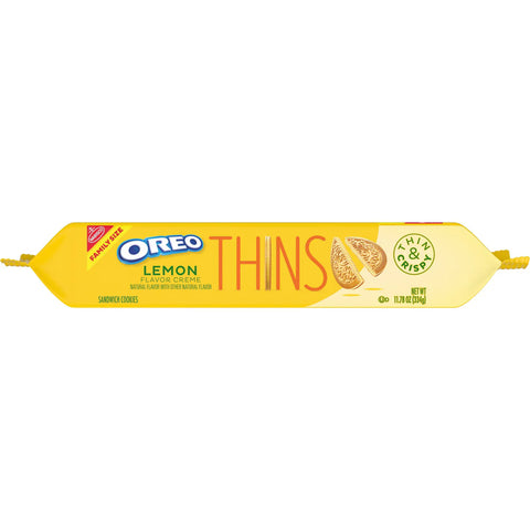Oreo Thins Lemon Creme Sandwich Cookies Family Size - 11.78oz