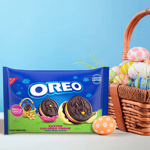 Oreo Pink and Yellow Creme Chocolate Sandwich Limited Edition Easter Cookies - 7.14oz/14ct