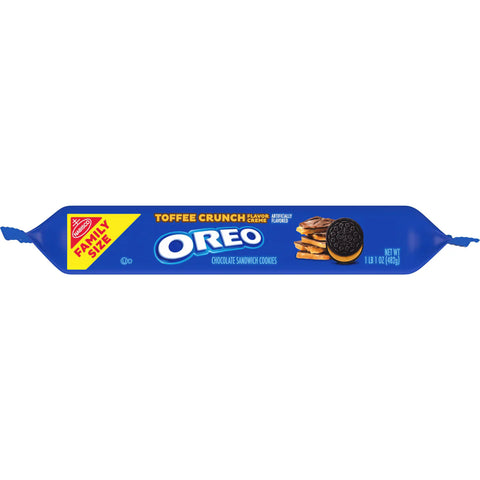 Oreo Toffee Crunch Creme with Sugar Crystals Chocolate Sandwich Cookies Family Size - 17oz