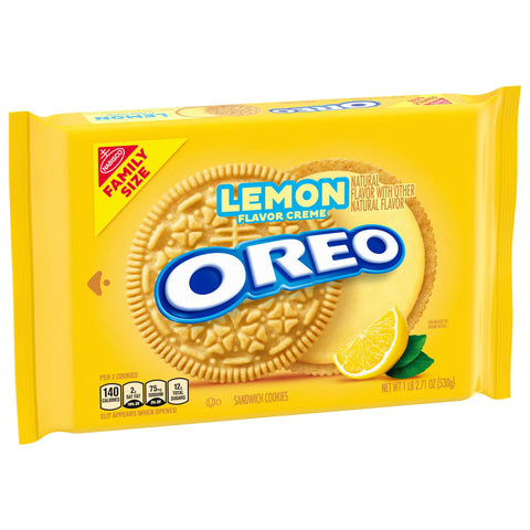 Oreo Lemon Creme Sandwich Cookies Family Size - 18.71oz