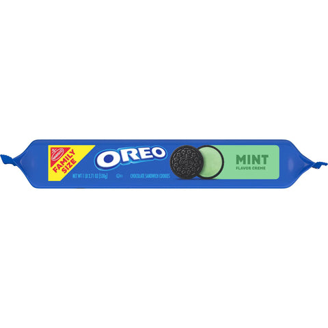 Oreo Mint Creme Chocolate Sandwich Cookies Family Size - 18.71oz