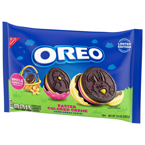 Oreo Pink and Yellow Creme Chocolate Sandwich Limited Edition Easter Cookies - 7.14oz/14ct