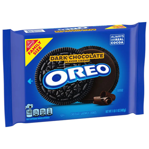 Oreo Dark Chocolate Creme Chocolate Sandwich Cookies Family Size - 17oz