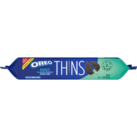 Oreo Thins Mint Creme Chocolate Sandwich Cookies Family Size - 11.78oz