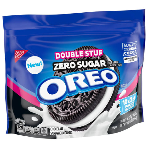 Oreo Double Stuf Zero Sugar Chocolate Sandwich Cookies - 10.3oz