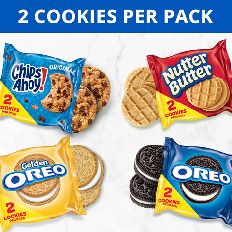 OREO Original, OREO Golden, CHIPS AHOY! & Nutter Butter Cookie Snacks Variety Pack - 44.86oz/56ct