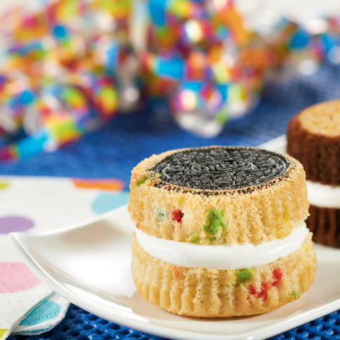 Oreo Birthday Cake Creme Chocolate Sandwich Cookies Family Size - 17oz