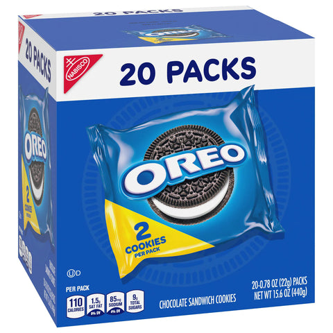 Oreo Chocolate Sandwich Cookies - Snack Packs - 15.6oz.20ct