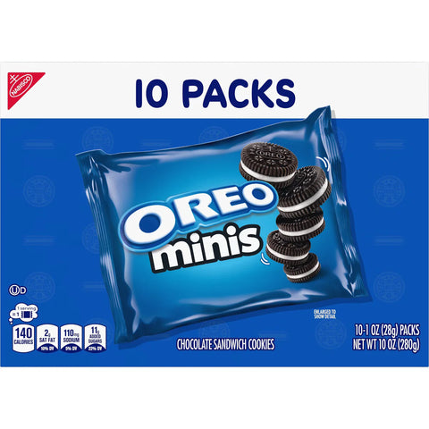 Oreo Mini Chocolate Sandwich Cookies Snack Pack - 10oz/10ct