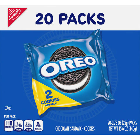 Oreo Chocolate Sandwich Cookies - Snack Packs - 15.6oz.20ct