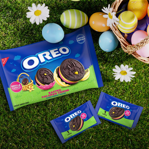 Oreo Pink and Yellow Creme Chocolate Sandwich Limited Edition Easter Cookies - 7.14oz/14ct