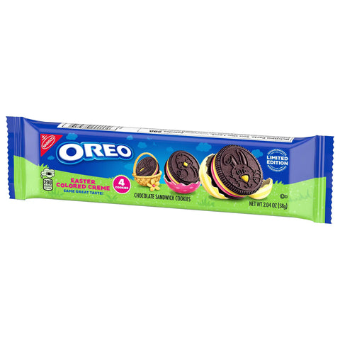 Oreo Pink and Yellow Creme Chocolate Sandwich Limited Edition Easter King Size Cookies - 2.04oz