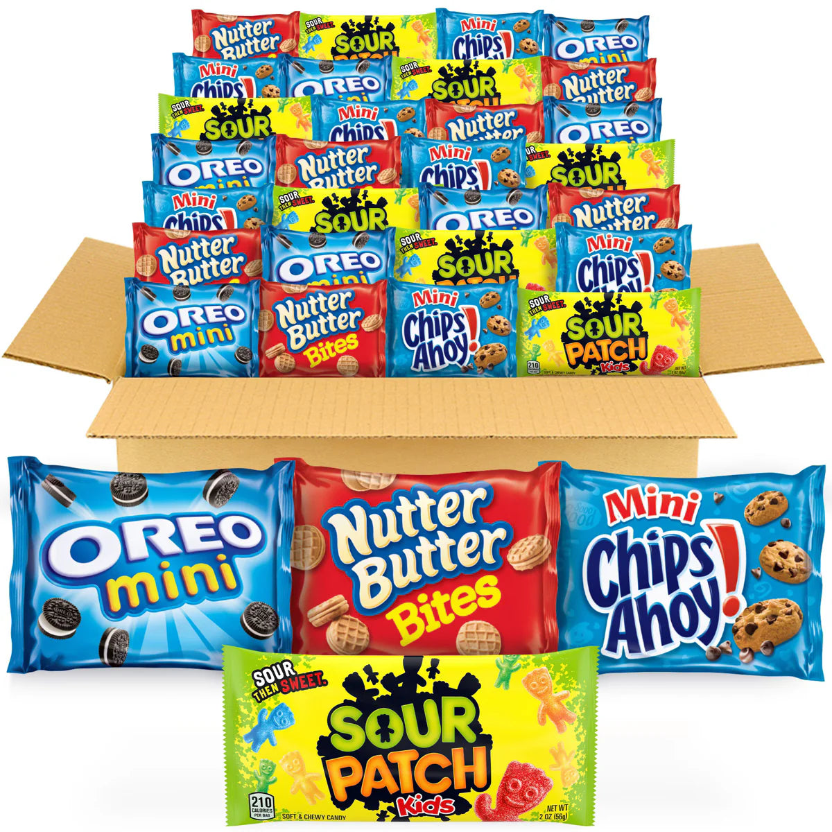 OREO Mini Cookies, CHIPS AHOY! Mini Cookies, SOUR PATCH KIDS Candy & Nutter Butter Bites Cookies & Candy Variety Pack - 40oz/32ct