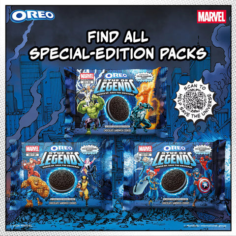 MARVEL OREO Stuf of Legends Chocolate Sandwich Cookies Special Edition - 10.68oz