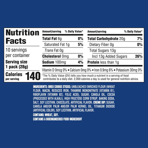 Oreo Handi Snacks Cookie Sticks 'N Creme Dip Snack Packs - 10oz/10ct
