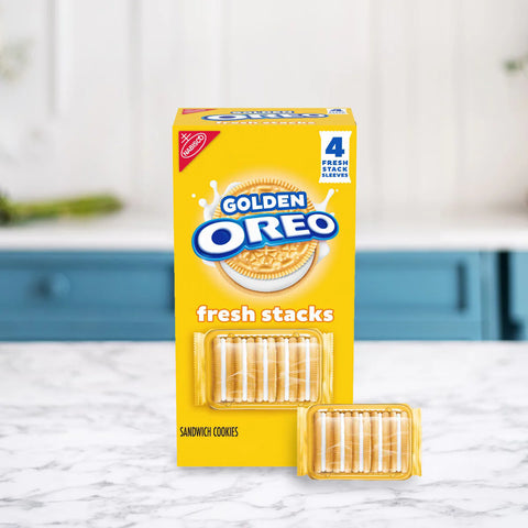 Oreo Fresh Stacks Golden Sandwich Cookies Travel Snacks - 8.05oz